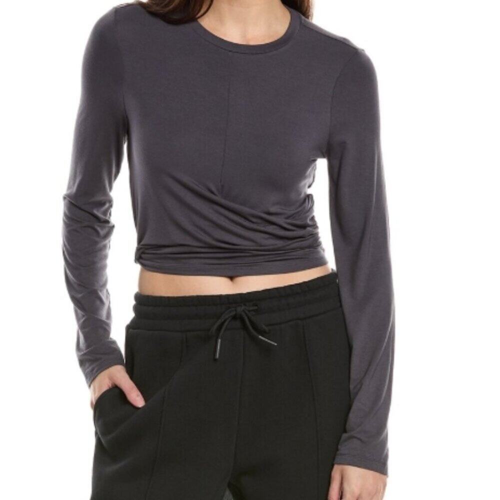 Sweaty Betty Front Wrap T-Shirt Small, URBAN GREY